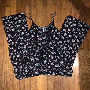 Floral black romper